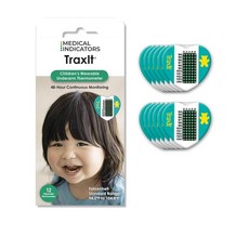 TraxIt 12팩 - 화씨 - 어린이 겨드랑이 온도계 - 연속 읽기 일회용 소아 온도계