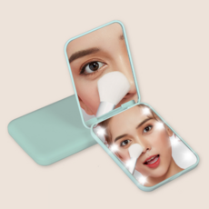 업투유 LED 휴대용 손거울 2배 확대경, 1개, 민트