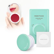 MERYTHOD 多用途潤唇膏鏡子手機支架 薄荷綠+固體香水, 1組