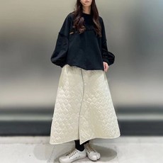 디다인감 불규칙 패딩치마 패션 방한 캐주얼치마 겨울스커트 아우터