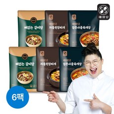 [해화당]얼큰사골육개장 2팩+차돌된장찌개 2팩+뼈없는갈비탕 2팩/총6팩, 없음