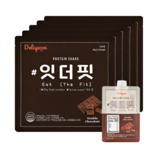 델리스푼 단백질 쉐이크 잇더핏 5주플랜 (더블초코맛 35개입), 40g, 35개 280g, 5개