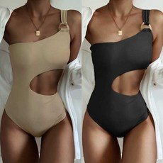 원 숄더 민소매 수영복 해외여행 비치웨어 비키니