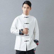 사계절 린넨 명상복 수련복 인도요가 상하의 세트 면마 남장 중국풍 상의 여닫이긴팔요 명상의상 중장년 아침