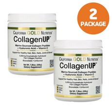 1+1 캘리포니아골드뉴트리션 CGN 콜라겐 업 마린 콜라겐+히알루론산+비타민C COLLAGEN UP 무향 206g, 1+1(2통발송)