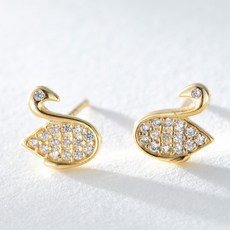 스와로브스키백조귀걸이