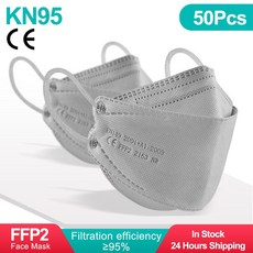 4 겹 기능성 FFP2 마스크 재사용 가능 성인용 물고기 KN 95 인증 KN95 FPP2