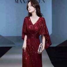 통통녀 드레스 큰사이즈 5XL 이브닝 음악연주회 연말파티 팔뚝살커버 합창대회 연주복