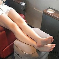 DY컴퍼니 차량용 기내용 풋 스툴 에어쿠션 발 받침대, 1개, 3단