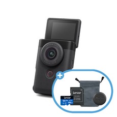 캐논코리아 정품 PowerShot V10 + 128GB + 파우치 + 렌즈캡 [파워샷 V10], 블랙 블랙