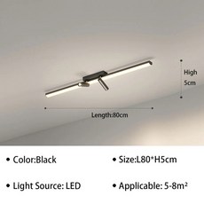 모던 LED 천장 조명 거실 식당 침실 옷장 주방 통로 스트립 트랙 스포트라이트 배경 고정장치, 1개, 04 B 80CM