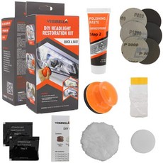 자동차 헤드라이트 보수 청소 도구 광택 복원 키트 유지 왁싱 황변 스크래치 제거, 02 handheld