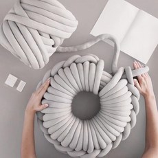 500g 슈퍼 두꺼운 Chunky 원사 코튼 튜브 원사 메리노 양모 대안 DIY 부피가 큰 팔 뜨개질 담요 손 뜨개질, 06 Gray