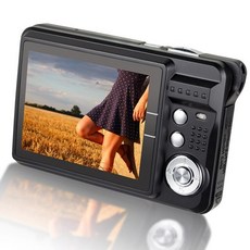 [비핏몰] 가성비 카메라 2.7 인치 초박형 21MP HD 디지털 카메라 학생 디지털 카메라 어린이를위한 생일 선물 DQ-Drop, 검정