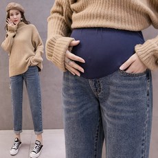 ANGEL 마미 가을옷 스타일리쉬 임부복 데님 일자 통 핏아우터 산전바지
