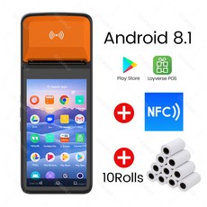 블루투스 열전사 영수증 프린터 휴대용 단말기 POS 시스템 올인원 58mm 57mm, 12.NFC add 10 rolls 영국 플러그