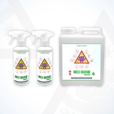 메디미라클 살균소독제 500ml x 2개 4L x 1개 세트 HOCL 탈취 소독수 무알콜 고급분무기 스프레이 말통, 메디미라클 500ml 2개 + 4L 1개