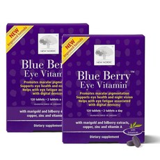뉴 노르딕 블루 베리 아이 비타민 루테인 아연 NEW NORDIC Blue Berry Eye Vitamin, 2개, 120정
