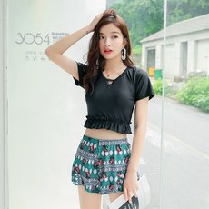임산부수영복 수영복 여성투피스스타일 치마식 뱃살가