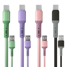 로얄클라쓰 실리콘 USB 고속충전 C타입 아이폰 케이블 혼합색상 4개입, 아이폰*4개