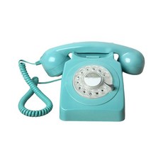 레트로 유선 전화 1960년대 스타일 장식 빈티지 로터리 다이얼 전화기,
