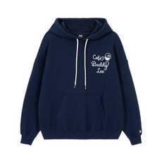 LEE 리 카페 버디리 오버핏 후드 티셔츠 네이비