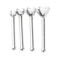 FWT 4x 지르콘 크리스탈 스트레이트 바 코 피어싱 20g