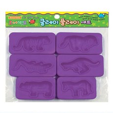 도너랜드조형도구 몰드-동물친구 6종 - 클레이 뽀송이모래 지점토