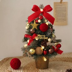 크리스마스 트리 장식 홈 미니 눈 작은 데스크탑 ins 바람 시뮬레이션 diy 패키지, 레드 엘크 45cm