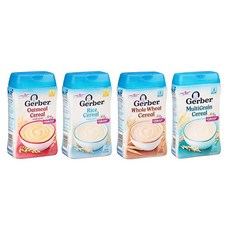Gerber 거버 베이비 시리얼 베이직 콤보 227g(8oz) 4팩 Baby Cereal Flavor Pack Combo Bundle 4 Pack, 1개, 라이스