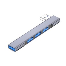 노트북 용 USB C 허브 USB 분배기 1 in 4 Out USB 포트 멀티 포트 어댑터 액세서리 PC 모바일 장치 용 USB 도킹 스테이션, 은, 9.3cmx1.7cmx0.9cm, 합금