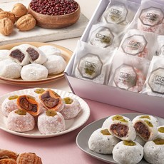 떡편 찹쌀떡 3종세트 18개입 (통팥/호두/곶감), 60g