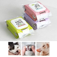 고양이 세정 물티슈 얼굴 위생 냄새제거 3종set, 1개