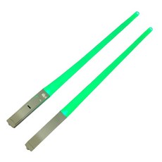 GHSHOP Led 광선 검 젓가락 재사용 가능한 조명 젓가락 주방 파티 식기 크리 에이 티브 내구성 빛 빛나는 젓가락 선물, 260x10x10mm, ABS, 녹색, 1개