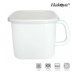 하코야 법랑 사각 핸디 포트 1.4L/캐니스터 캠핑 이유식 밀크팬, HAK-0145 사각핸디화이트, 1개