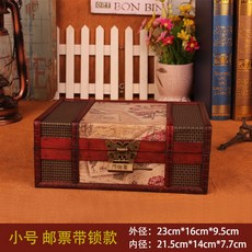 악세사리보관함 복고 테이블 책 정리 수납케이스 나무 포함자물쇠 헤드장식 보관함 화장품 나무상자