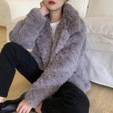 투룩 여자 카라넥 밍크퍼 에코퍼 인조퍼 모피 자켓 3color