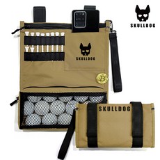 스컬독 골프 카트 파우치 카트걸이 가방 걸이형 소지품 가방 캐디용품 사이즈업, 베이지, 1개