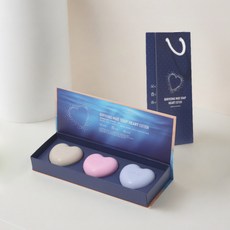 보령 머드솝 하트에디션 90g 3개입 비누 피부 정화 피지 제거 보습 자연 성분 얼굴 및 바디 클렌징 기념일 명절 선물, 3개