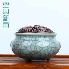 가림샵 빈 산에 새로 내린 비 용천 가요 빙열 모조고동 뚜껑 스몰자 향초 홀더 도자기 선 향그릇 인센스로가 있다, 가요 만들다 선 핑크 청