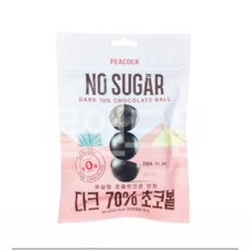 피코크 무설탕 다크 70% 초코볼 90g, 5개