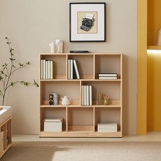  블리스데코 뉴 리브로 1200 소나무 원목 3단 8칸 책장 DLA106_C 