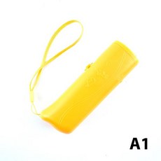 휴대용 개 퇴치기 짖음 방지 훈련 장치 LED 초음파 다기능 트레이너 배터리, 03 yellow, 1개