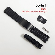  호환밴드 순토 9 피크 스트랩 22mm 손목 시계 밴드 밴드 액세서리 벨트 교체 용 티타늄 메탈 시계 밴드, 스타일 1 블랙 