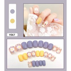 스타존 셀프 컬렉션 인조손톱 인스턴트 네일팁 롱 숏 글루 24P, Y067 A타입(숏), 2개