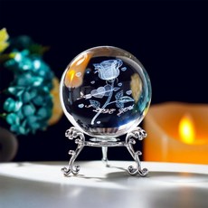 FERRISWHEEL HDCRYSTALGIFTS 크리스탈 24인치(60mm) 은도금 플라워, Style*3