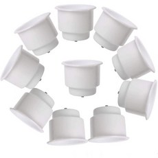 아마린 보트카 마린 Rv용 배수구가 있는 플라스틱 컵 음료 캔 홀더에 10Pcs 함몰 드롭 흰색, 10개