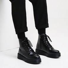 슈그램 블랙 캐주얼 남자 키높이 워커 5.5cm