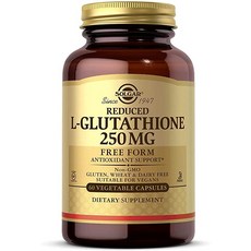 Solgar Reduced L Glutathione 솔가 글루타치온 250mg 60캡슐, 1개, 60정