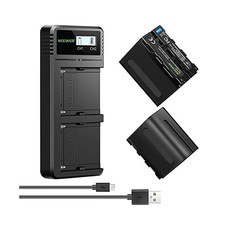 2팩 6600mAh 교체 NPF970 배터리가 된 고속 충전기 듀얼 USB F960 F950 F750 F550 핸디캠 LED 조명 모니터 전동 슬라이더와 호환됩니다.